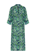 Judge Collar Short Cotton Ultramarine Green Kaftan