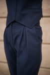 Navy Wool Shawl Collar Jacket - Vest - Trouser Set