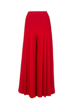 High Waist Pleated Detailed Red Crepe Trousers - Skirt