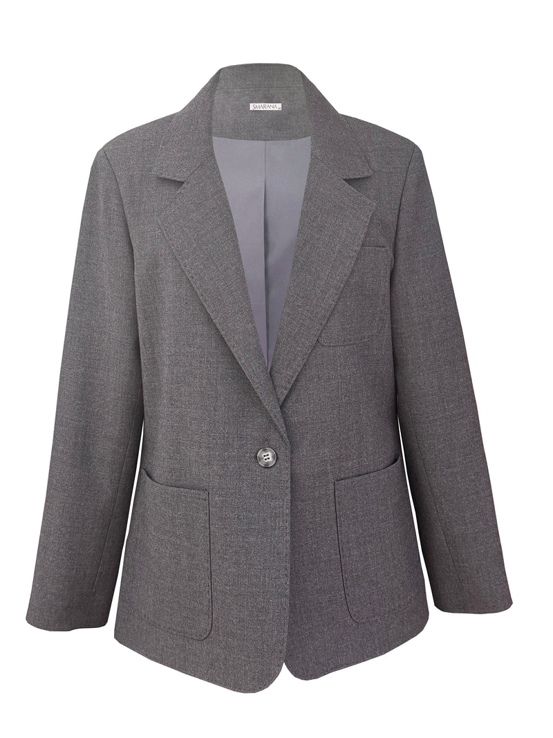 Grey Wool Shawl Collar Jacket - Vest - Trouser Set