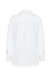 Asimetrik Kesim Pilise Detaylı Beyaz Gömlek