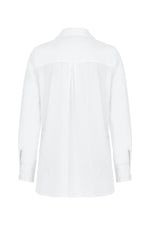 Asimetrik Kesim Pilise Detaylı Beyaz Gömlek