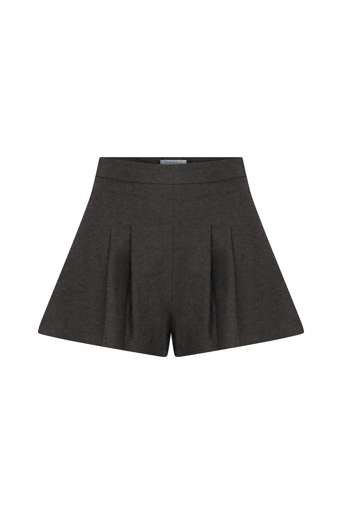 Anthracite Linen Pleated detailed shorts