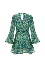Ayarlanabilir Bel Green Leaf Püskül Detaylı Elbise